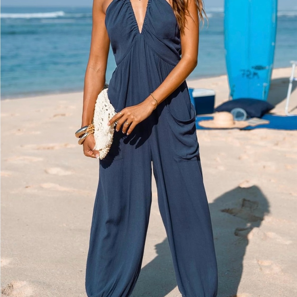 Cupshe XL Navy Blue Jumpsuit